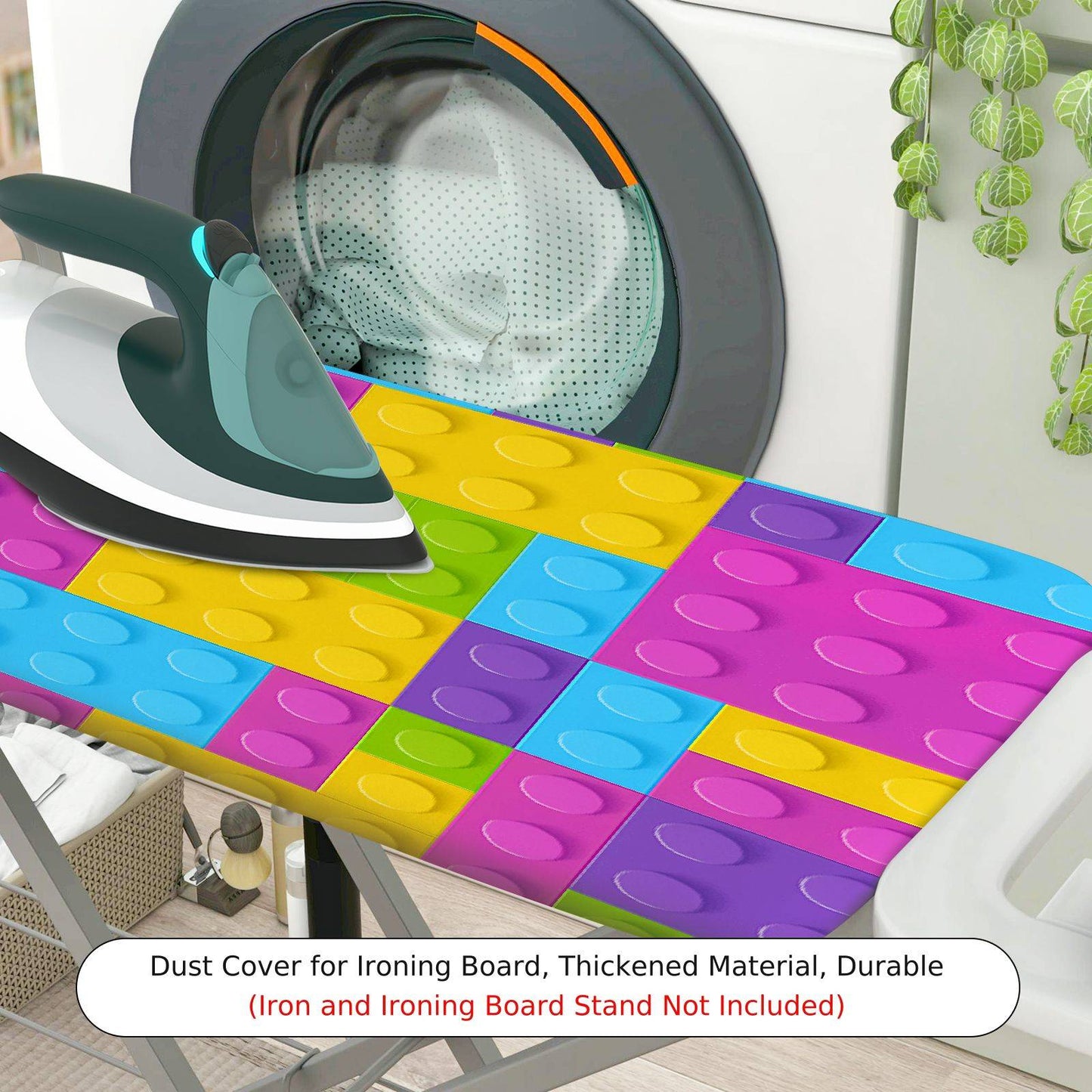1-Piece Colorful Brick Pattern Fun Bright  Ironing Board Cover, Universal Size, Without Board