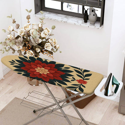 1-Piece Floral Red Green Beige  Ironing Board Cover, Universal Size, Without Board