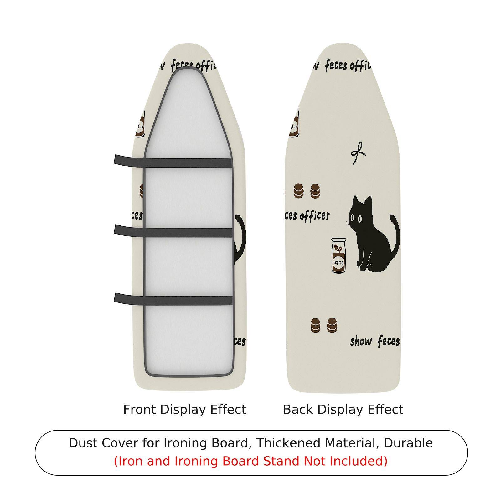 1-Piece Cat Print Fun Playful  Ironing Board Cover, Universal Size, Without Board