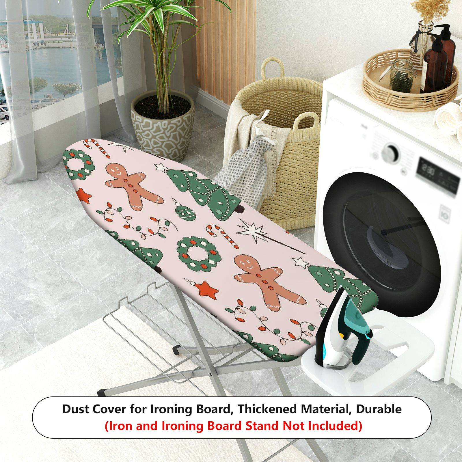1-Piece Christmas Candy Tree Gingerbread  Ironing Board Cover, Universal Size, Without Board
