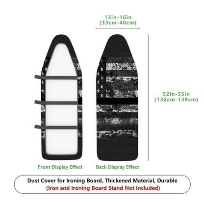 1-Piece American Flag Black White  Ironing Board Cover, Universal Size, Without Board