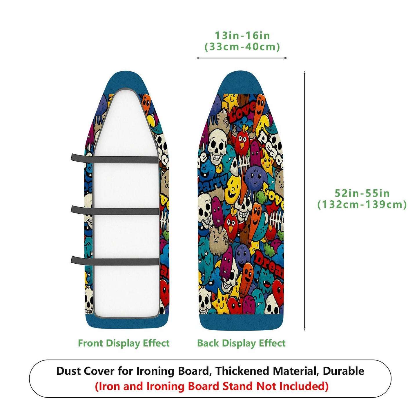 1-Piece Colorful Fun  Ironing Board Cover, Universal Size, Without Board