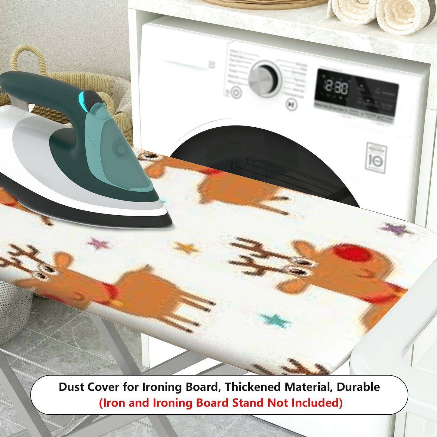 1-Piece Christmas Reindeer Star Pattern  Ironing Board Cover, Universal Size, Without Board