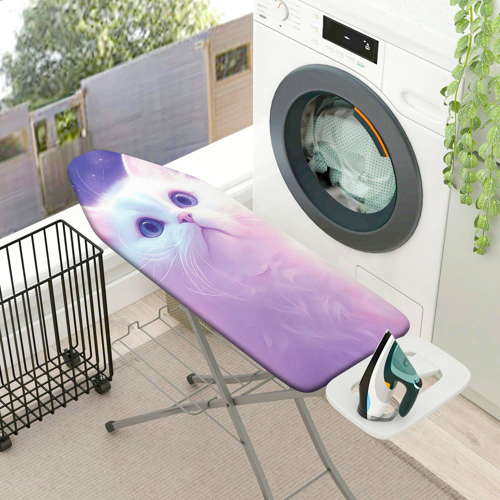 1-Piece Cute Cat Purple  Ironing Board Cover, Universal Size, Without Board