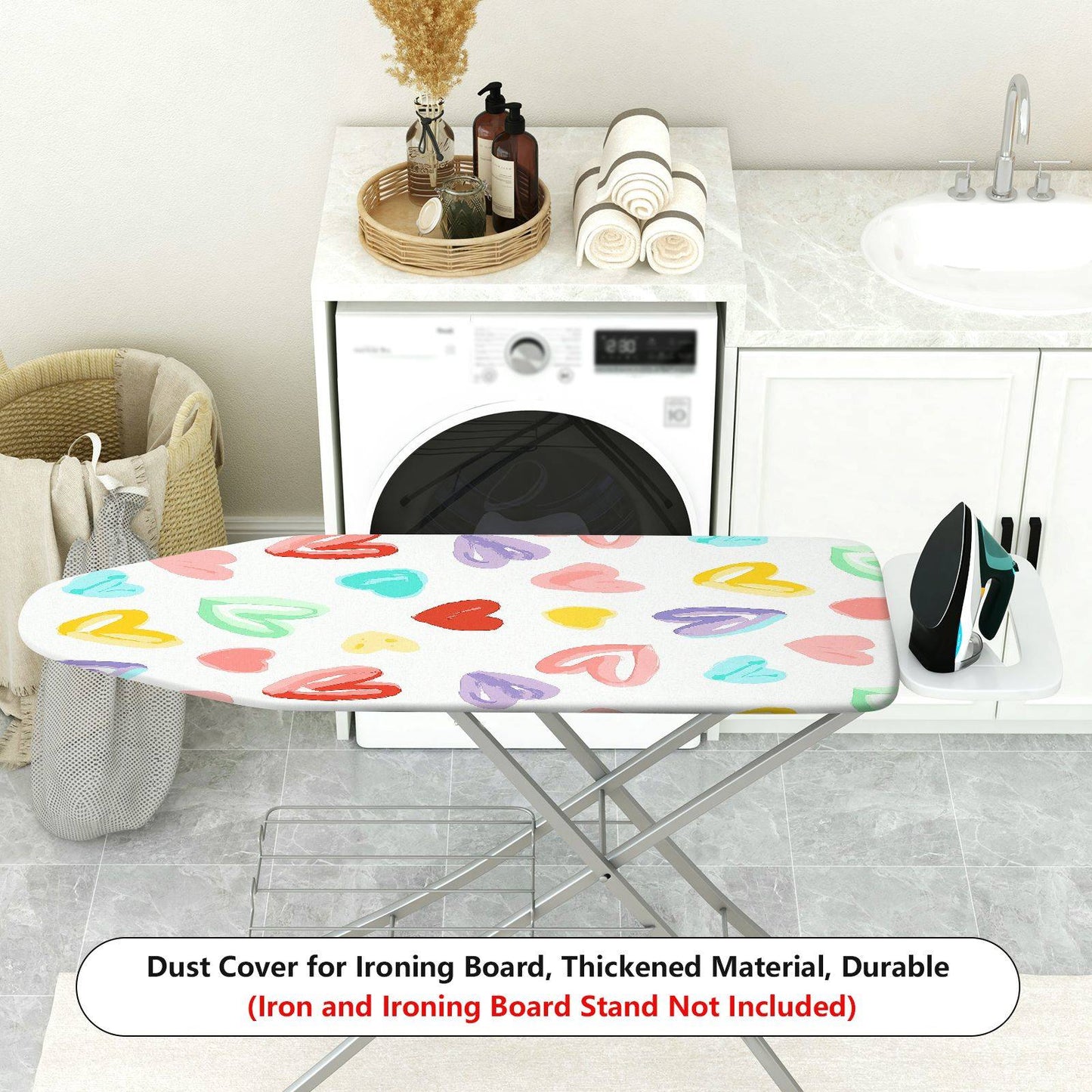 1-Piece Heart Colorful Pattern Fun  Ironing Board Cover, Universal Size, Without Board