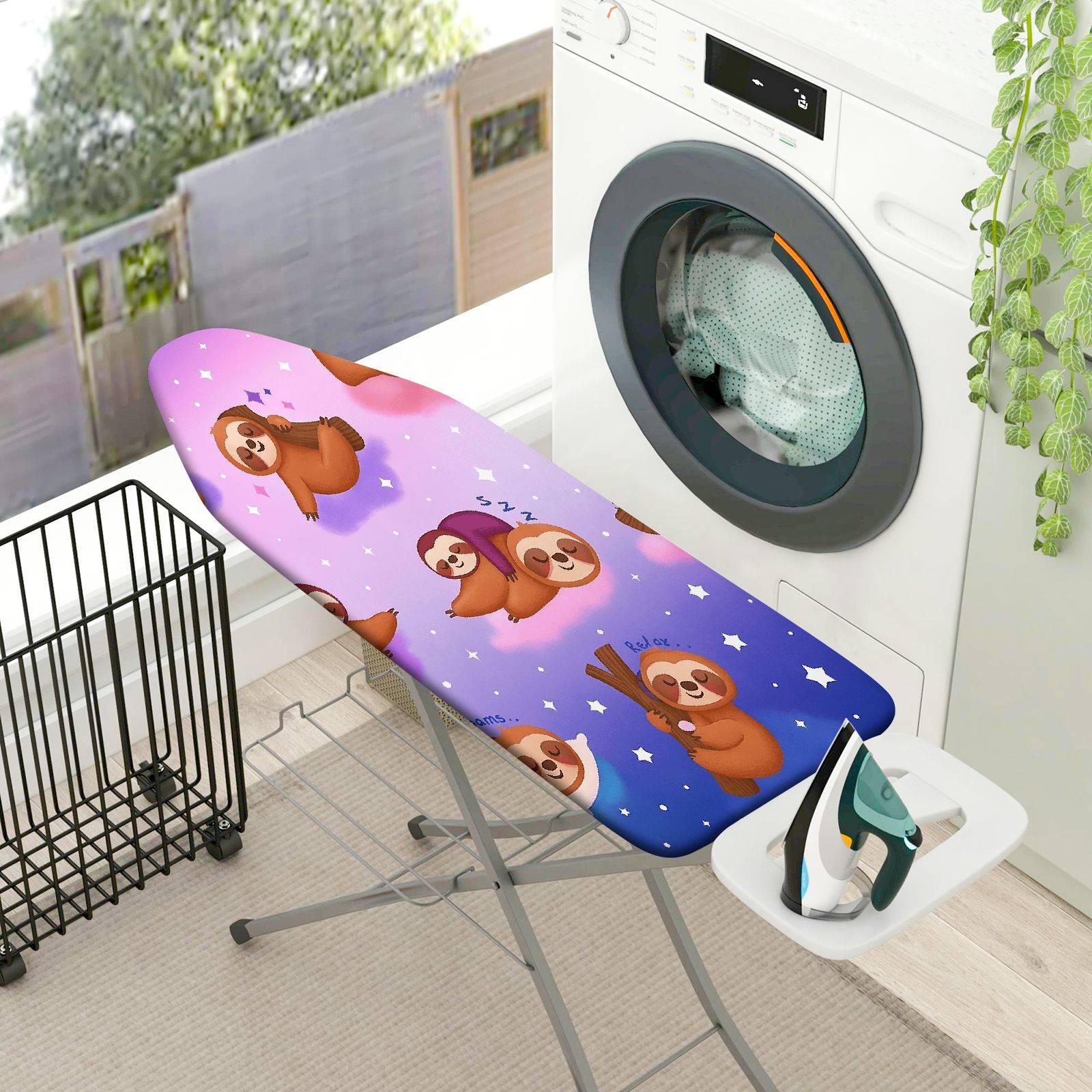 1-Piece Cute Sloth Star Night  Ironing Board Cover, Universal Size, Without Board