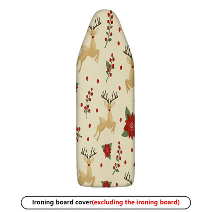 1-Piece Christmas Reindeer Floral  Ironing Board Cover, Universal Size, Without Board
