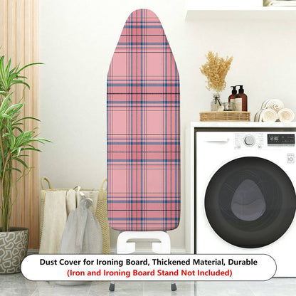 1-Piece Pink Plaid Checkered  Ironing Board Cover, Universal Size, Without Board