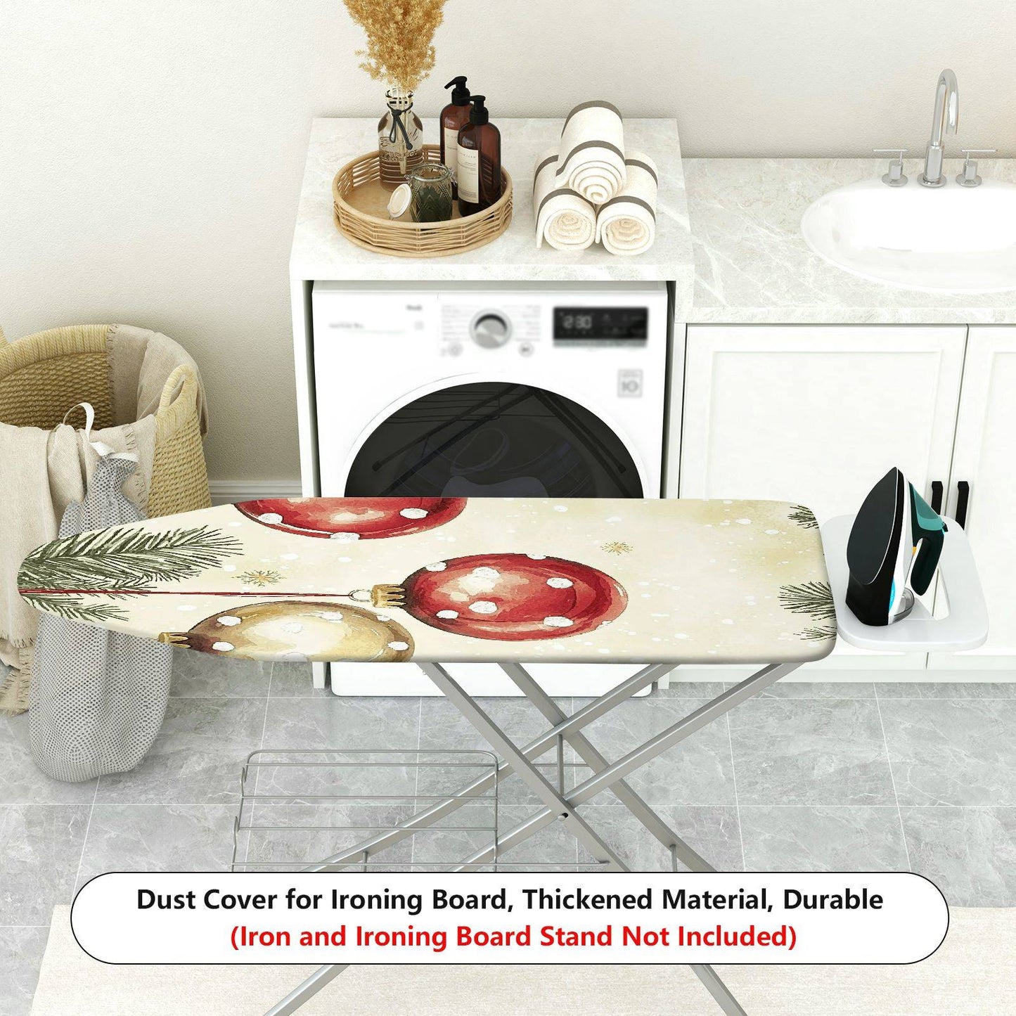 1-Piece Christmas Ornaments Pine Tree Snowfall  Ironing Board Cover, Universal Size, Without Board