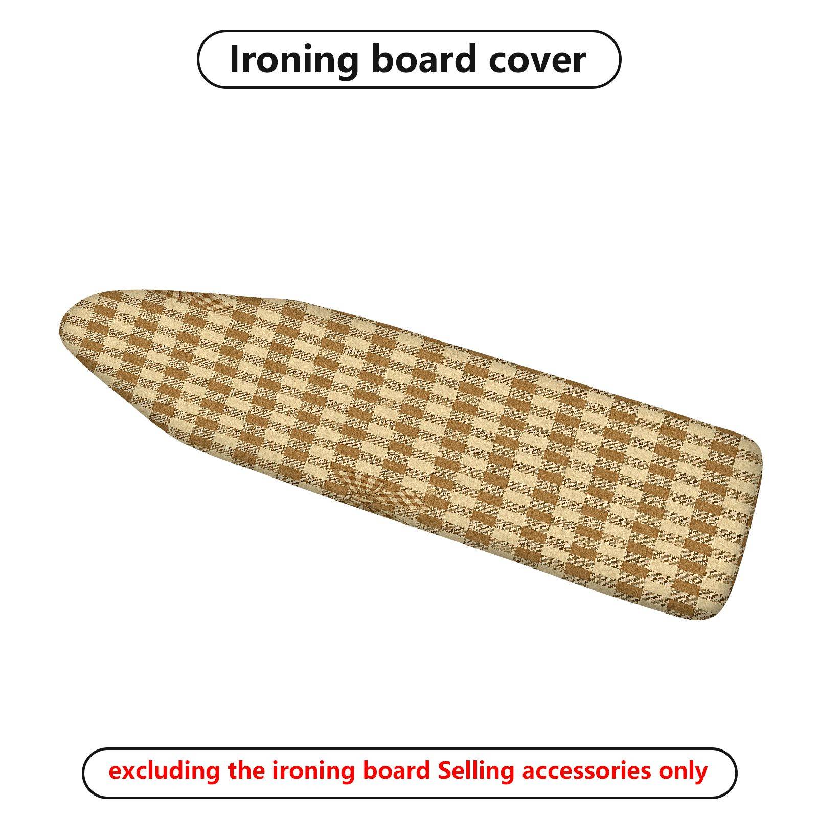 1-Piece Gingham Pattern Beige Checkered  Ironing Board Cover, Universal Size, Without Board
