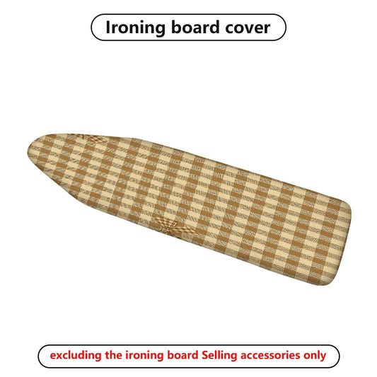 1-Piece Gingham Pattern Beige Checkered  Ironing Board Cover, Universal Size, Without Board