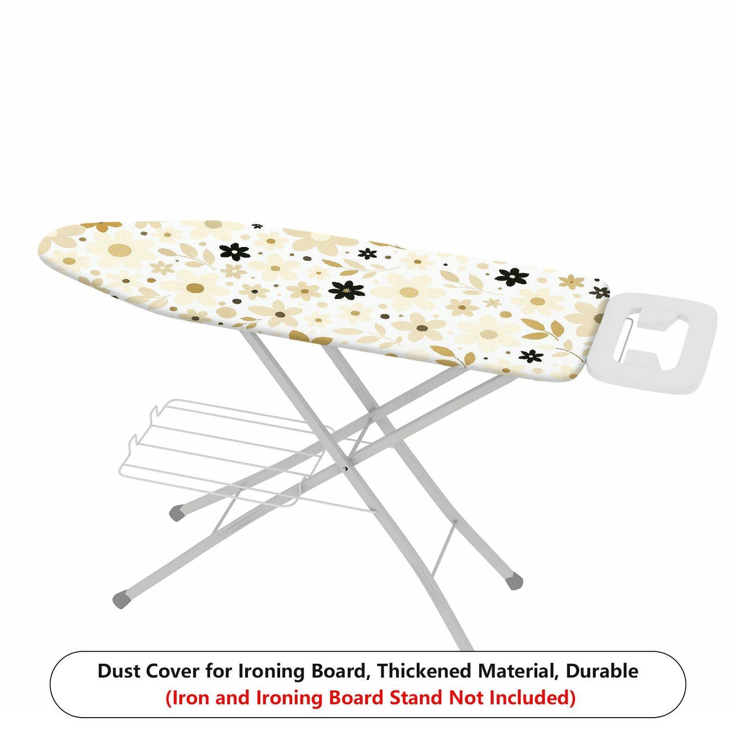 1-Piece Floral Leaf Pattern Beige Flowers  Ironing Board Cover, Universal Size, Without Board