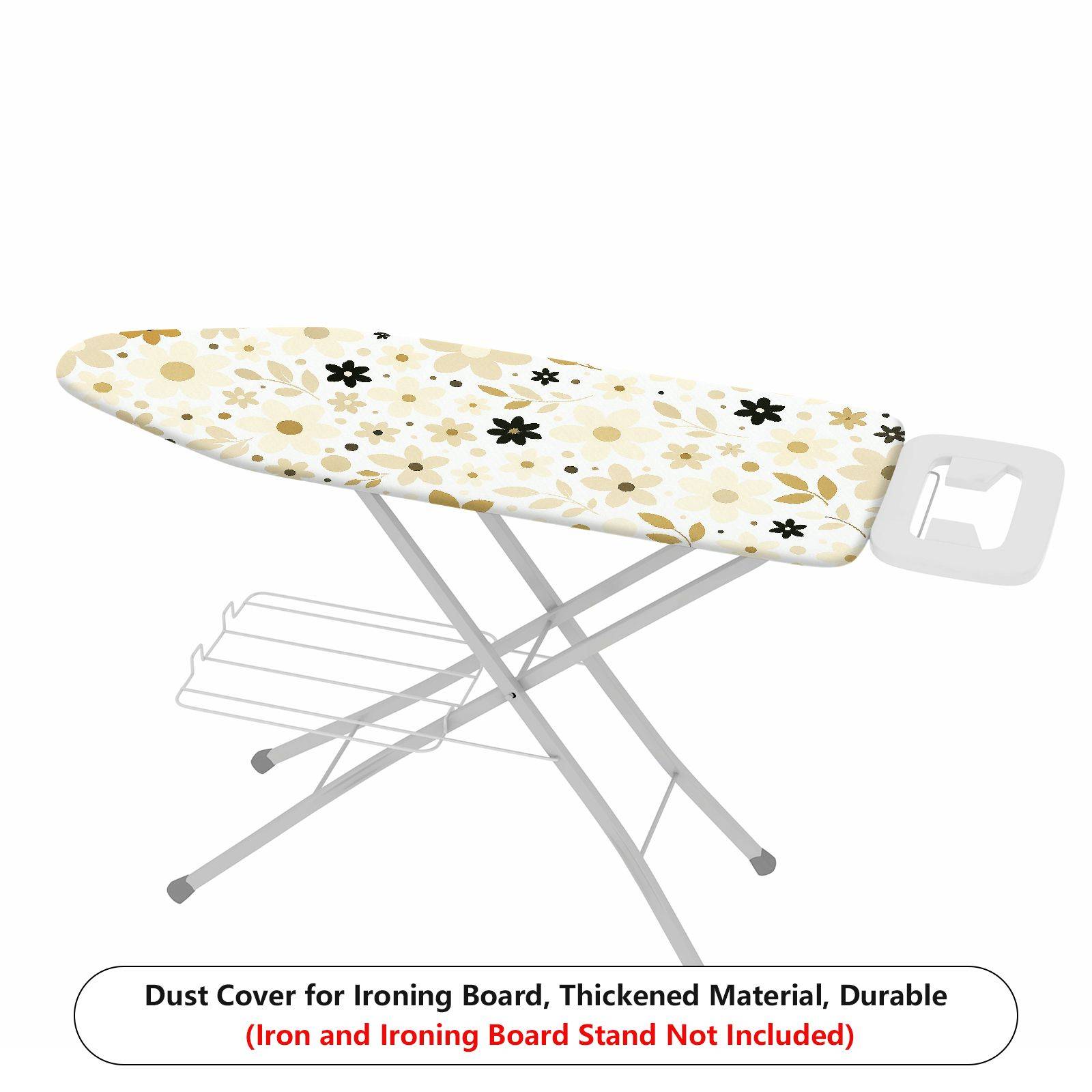 1-Piece Floral Leaf Pattern Beige Flowers  Ironing Board Cover, Universal Size, Without Board
