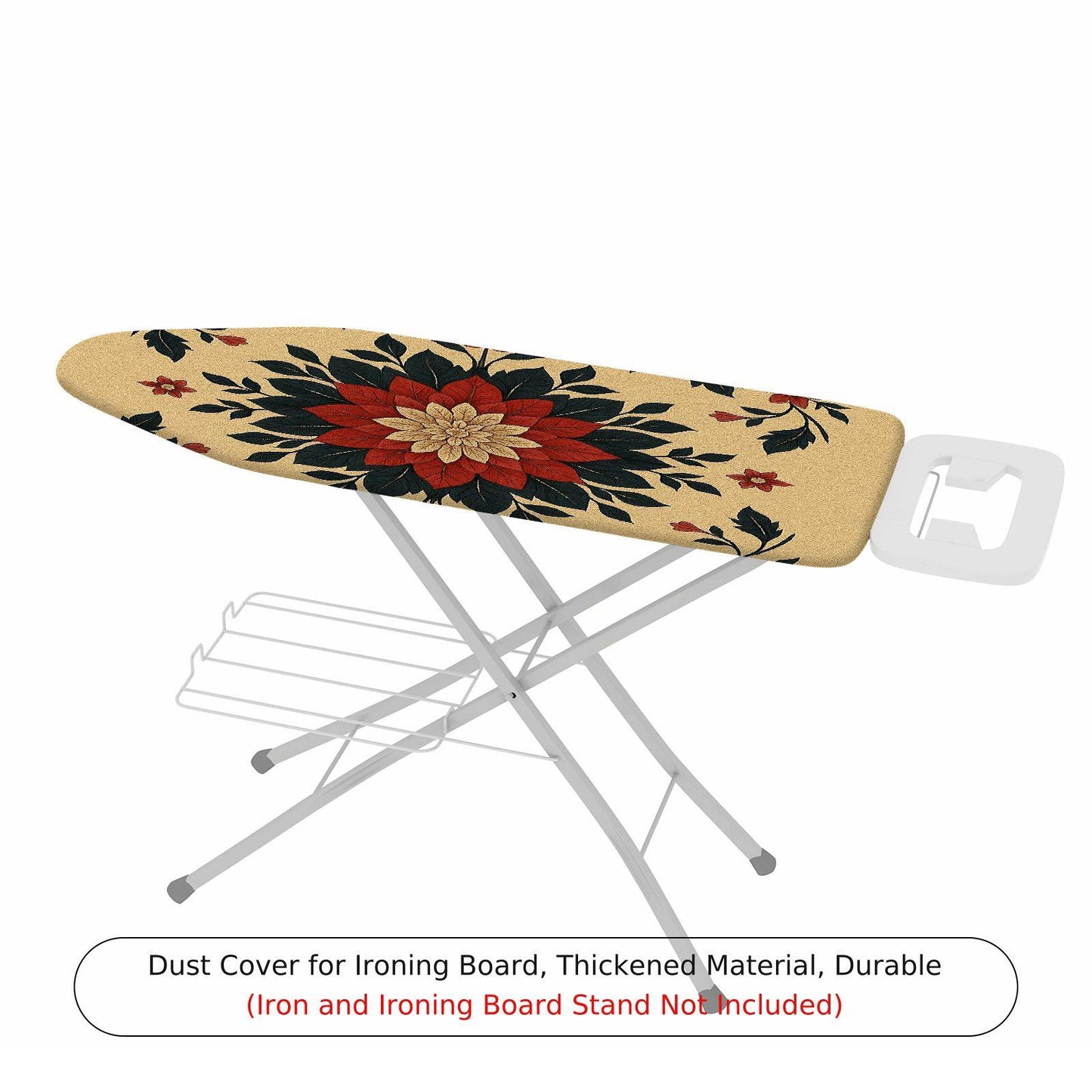 1-Piece Floral Red Beige Black  Ironing Board Cover, Universal Size, Without Board
