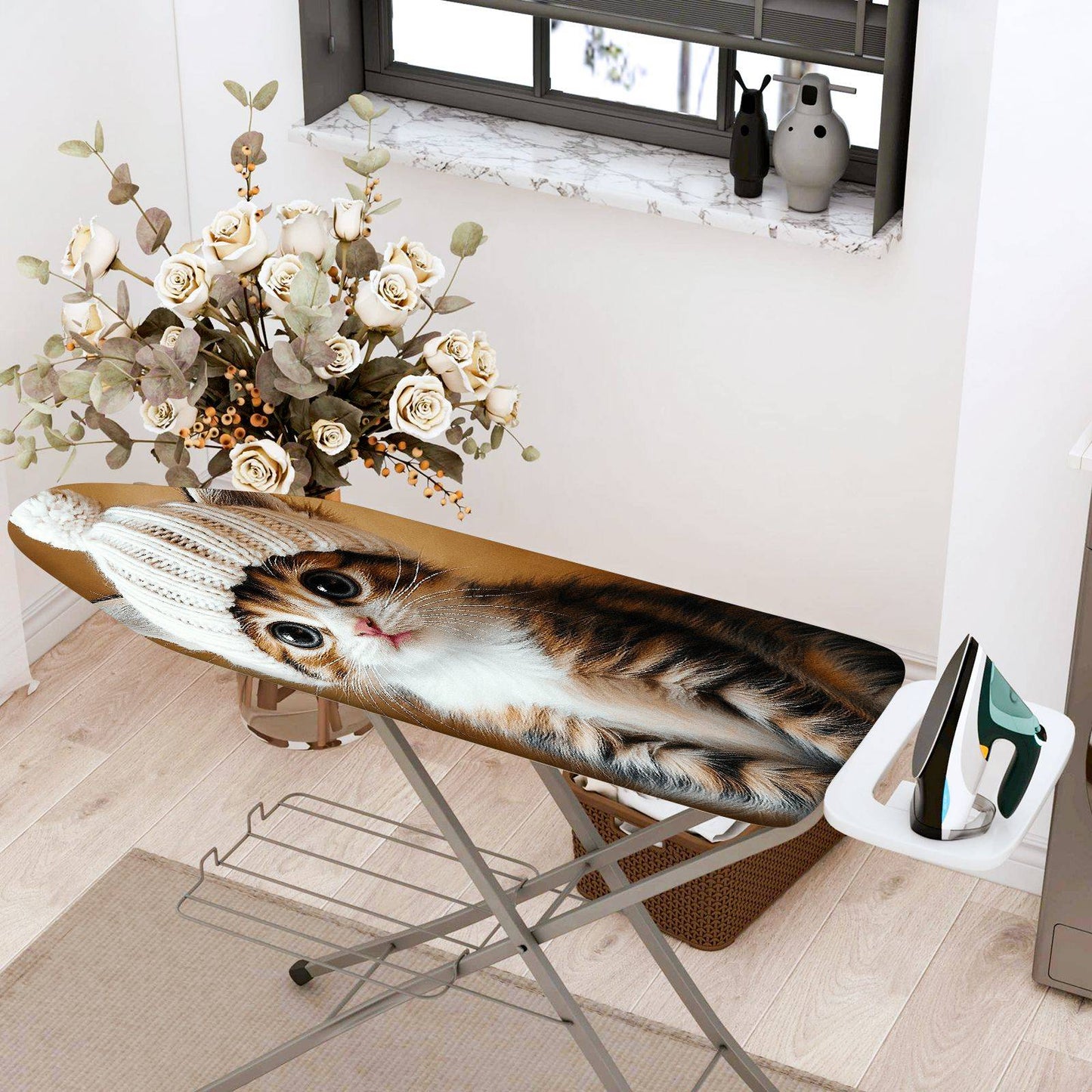 1-Piece Cute Cat Knit Cap  Ironing Board Cover, Universal Size, Without Board