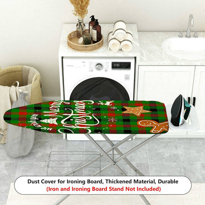 1-Piece Christmas Red Green Plaid  Ironing Board Cover, Universal Size, Without Board
