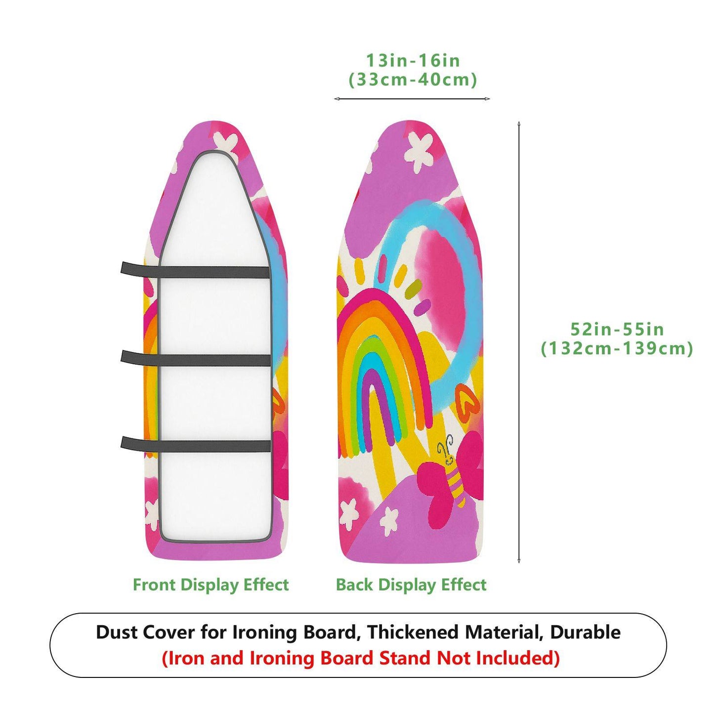 1-Piece Rainbow Colorful Fun  Ironing Board Cover, Universal Size, Without Board