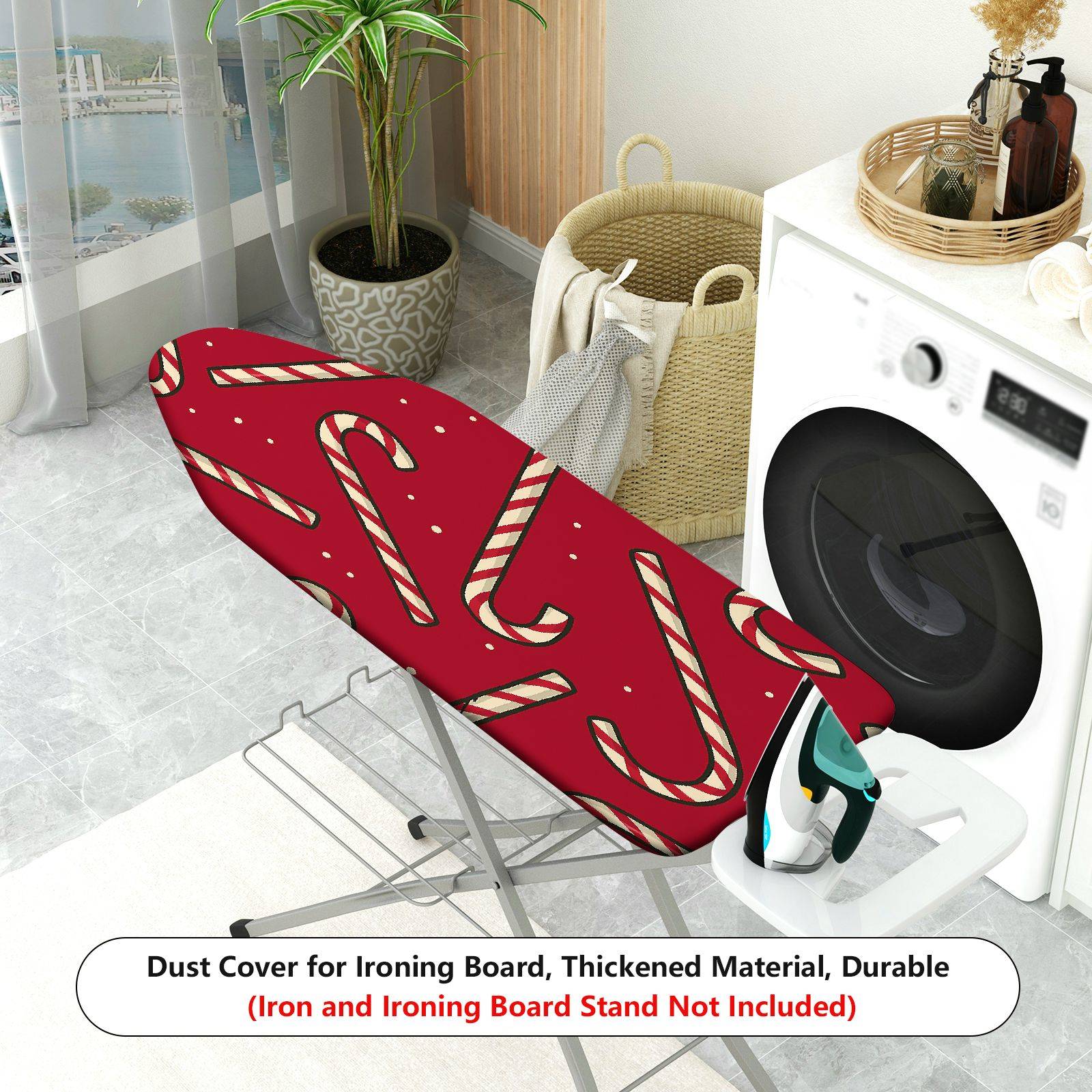 1-Piece Christmas Candy cane Pattern Red  Ironing Board Cover, Universal Size, Without Board