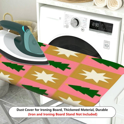 1-Piece Christmas Trees Stars Pink  Ironing Board Cover, Universal Size, Without Board