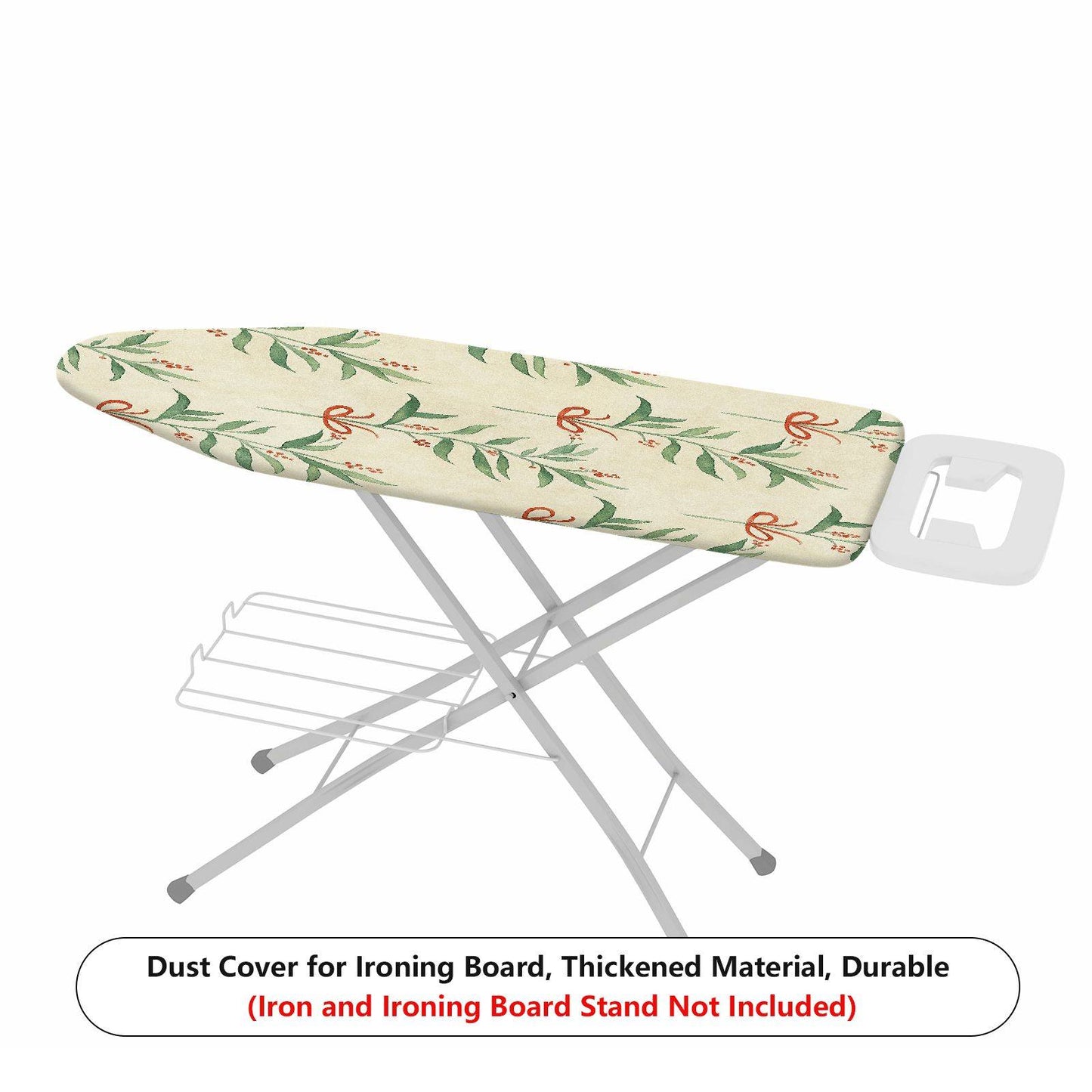 1-Piece Christmas Leaf Bowknot Pattern  Ironing Board Cover, Universal Size, Without Board
