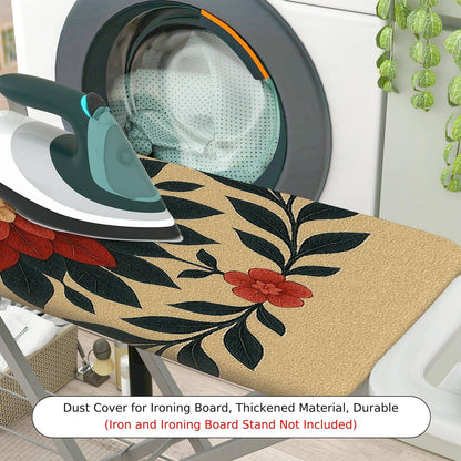1-Piece Floral Red Green Beige  Ironing Board Cover, Universal Size, Without Board