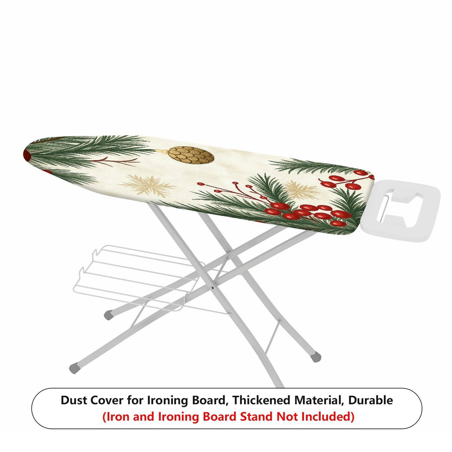 1-Piece Christmas Pine Cone Berry  Ironing Board Cover, Universal Size, Without Board