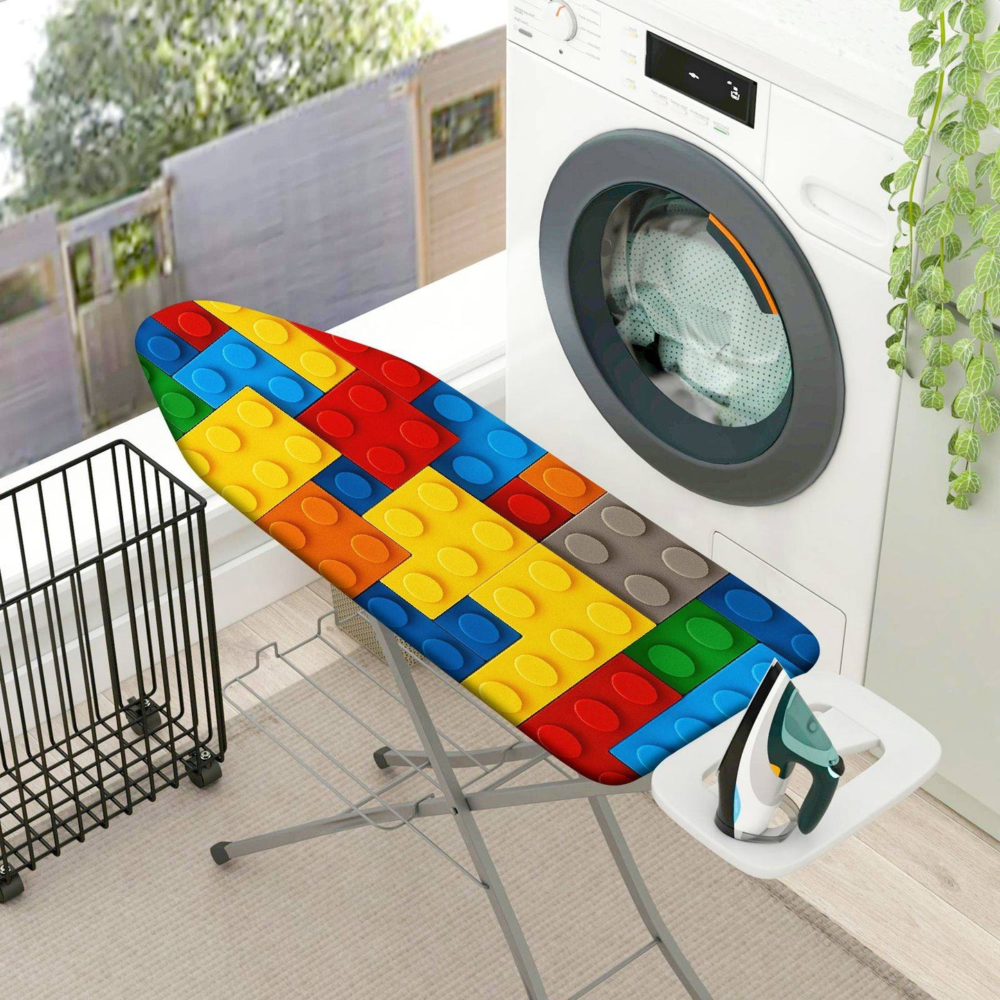 1-Piece Colorful Block Print Fun Creative  Ironing Board Cover, Universal Size, Without Board