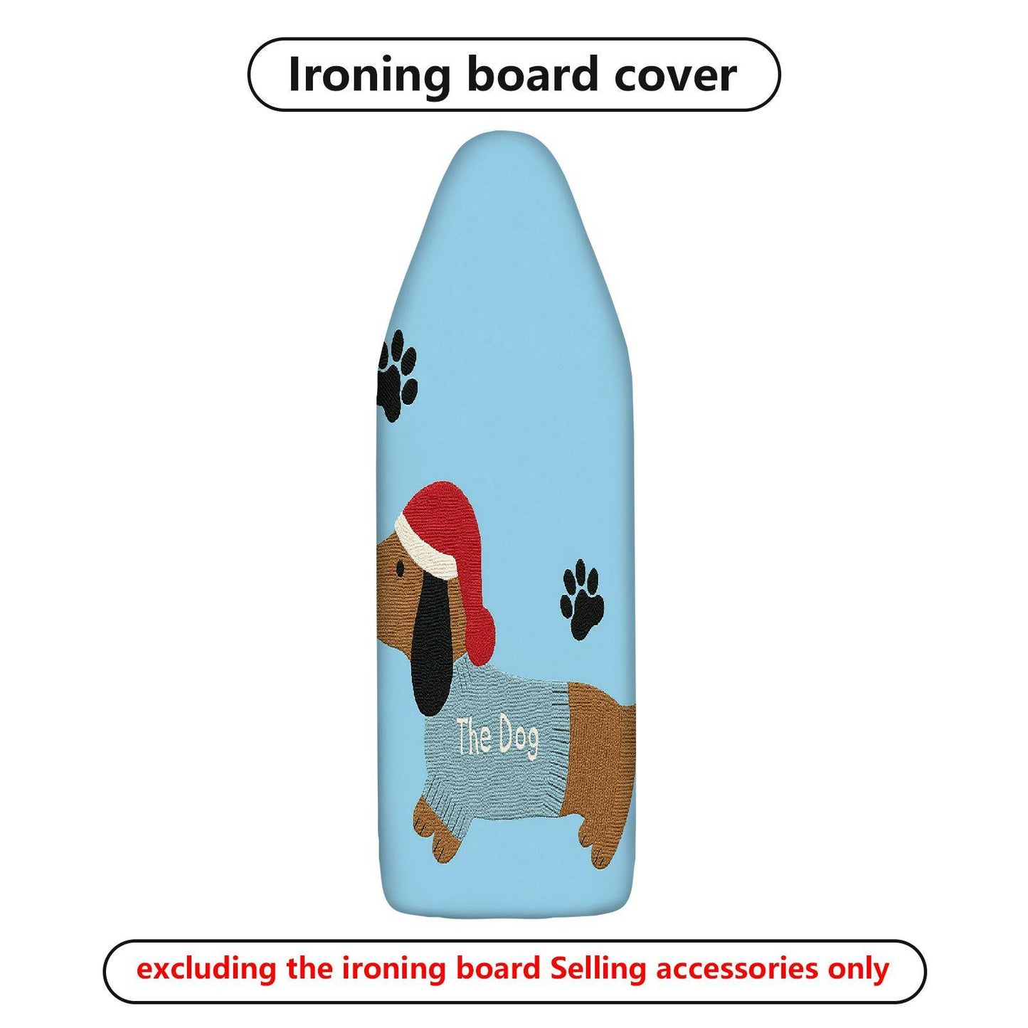 1-Piece Dog Paw Santa Christmas  Ironing Board Cover, Universal Size, Without Board
