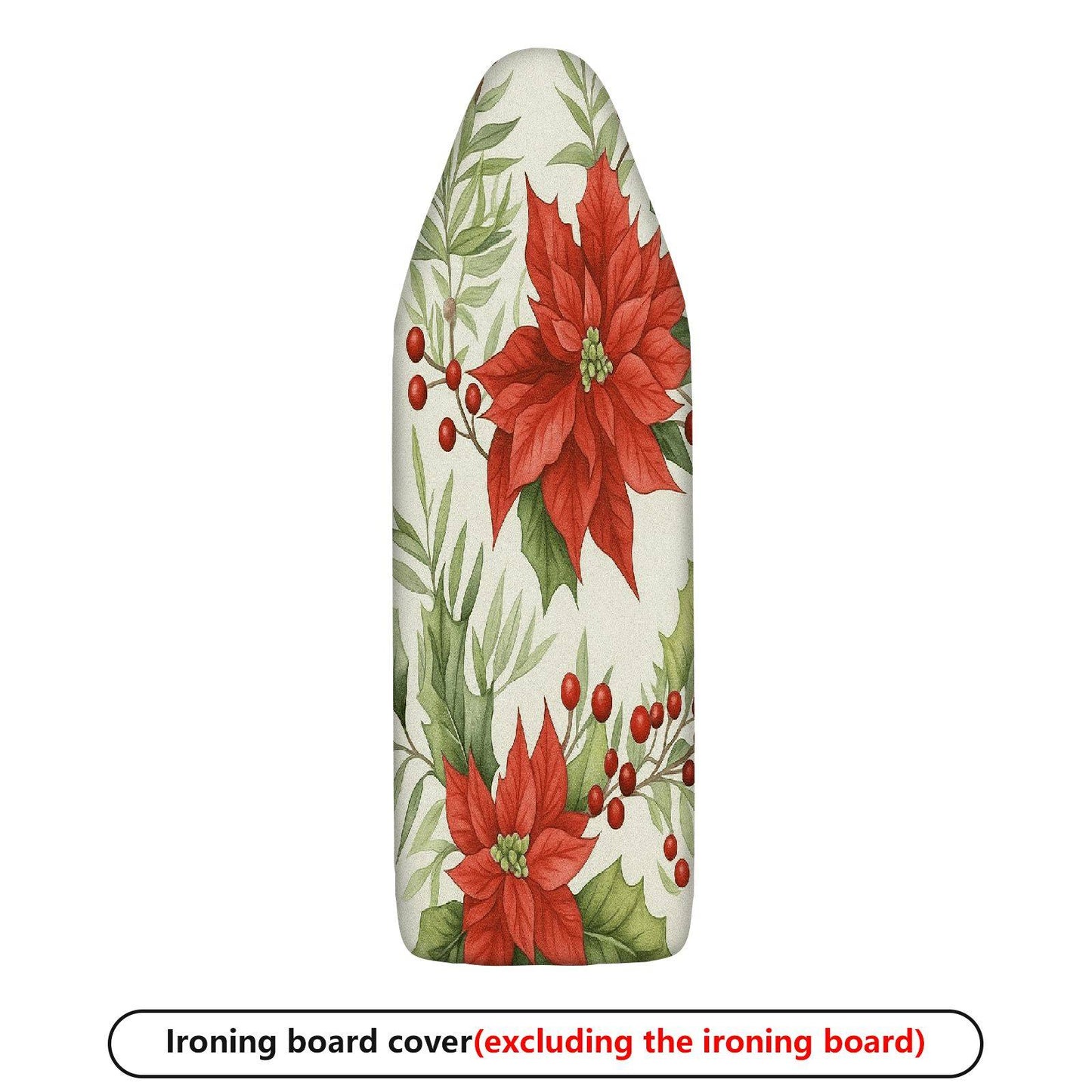 1-Piece Christmas Poinsettia Red Berry  Ironing Board Cover, Universal Size, Without Board