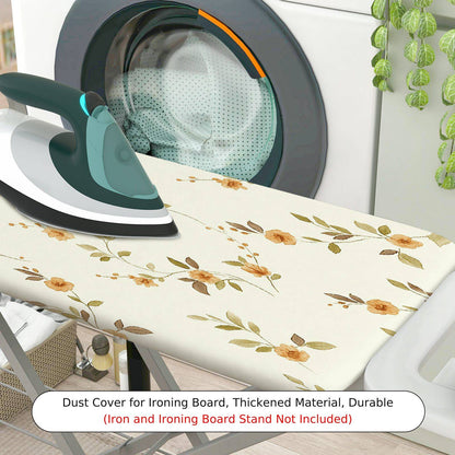 1-Piece Floral Leaf Pattern Beige  Ironing Board Cover, Universal Size, Without Board
