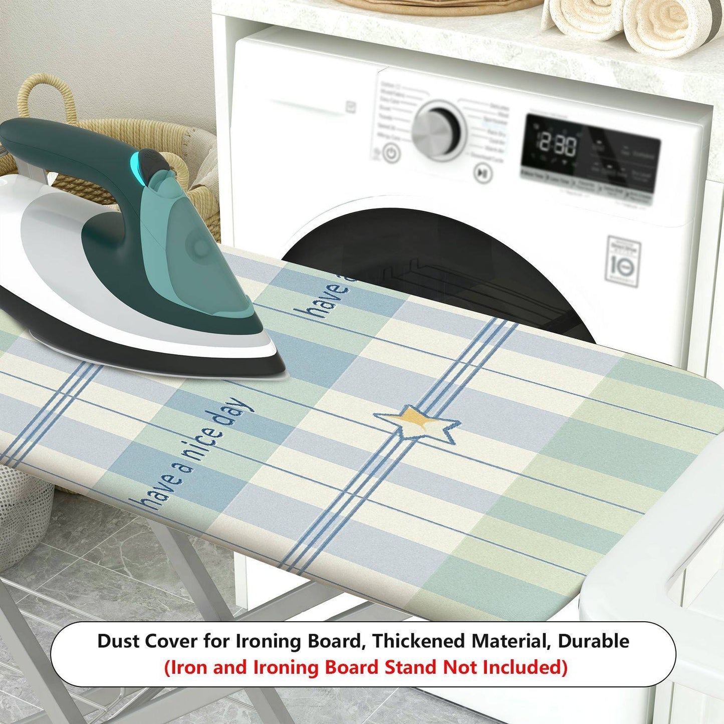 1-Piece Plaid Check Star  Ironing Board Cover, Universal Size, Without Board