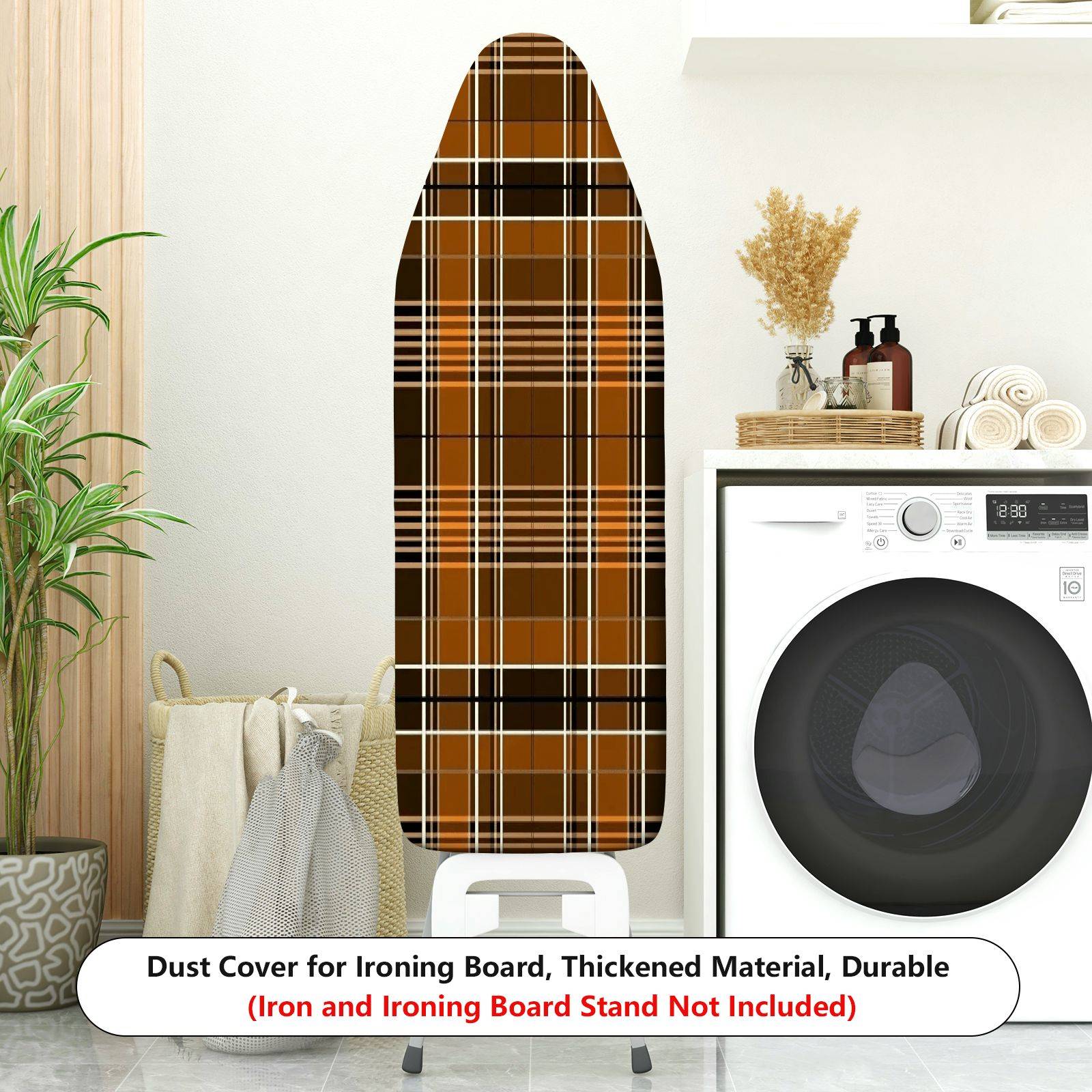 1-Piece Plaid Checkered Striped  Ironing Board Cover, Universal Size, Without Board