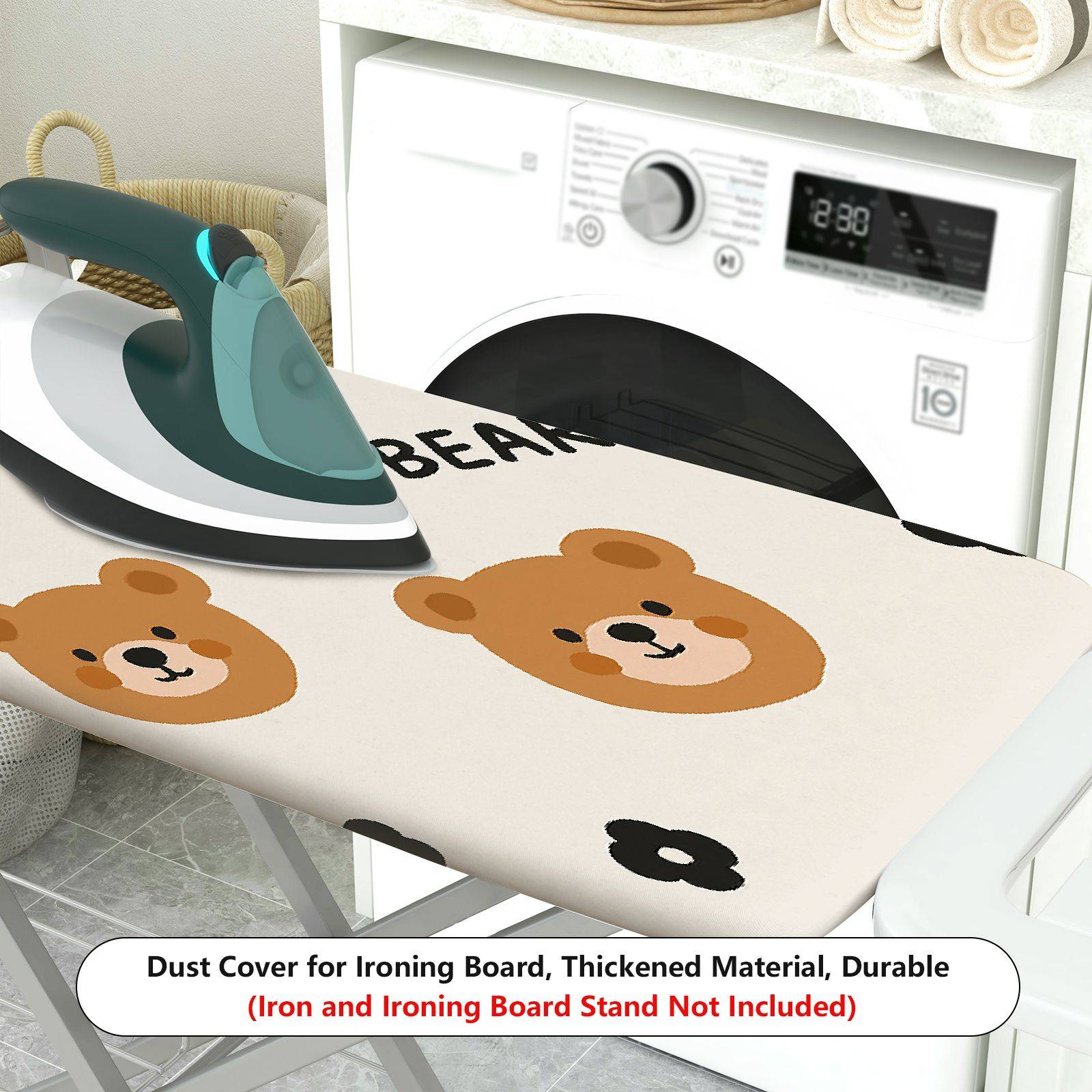 1-Piece Bear Floral Cute  Ironing Board Cover, Universal Size, Without Board