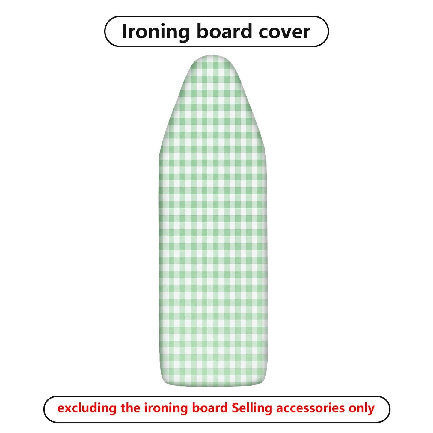 1-Piece Plaid Green Checkered  Ironing Board Cover, Universal Size, Without Board