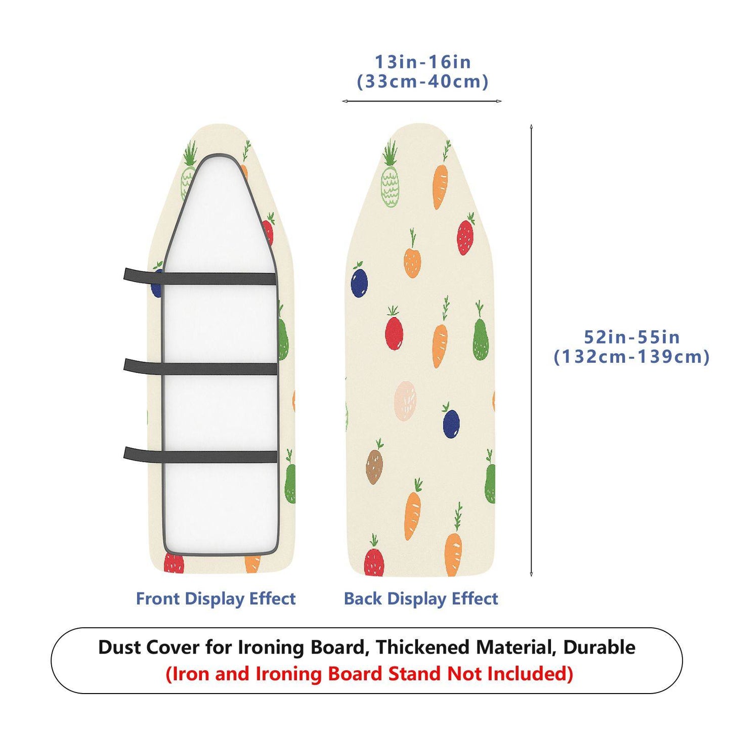 1-Piece Fruit Vegetable Pattern Colorful  Ironing Board Cover, Universal Size, Without Board
