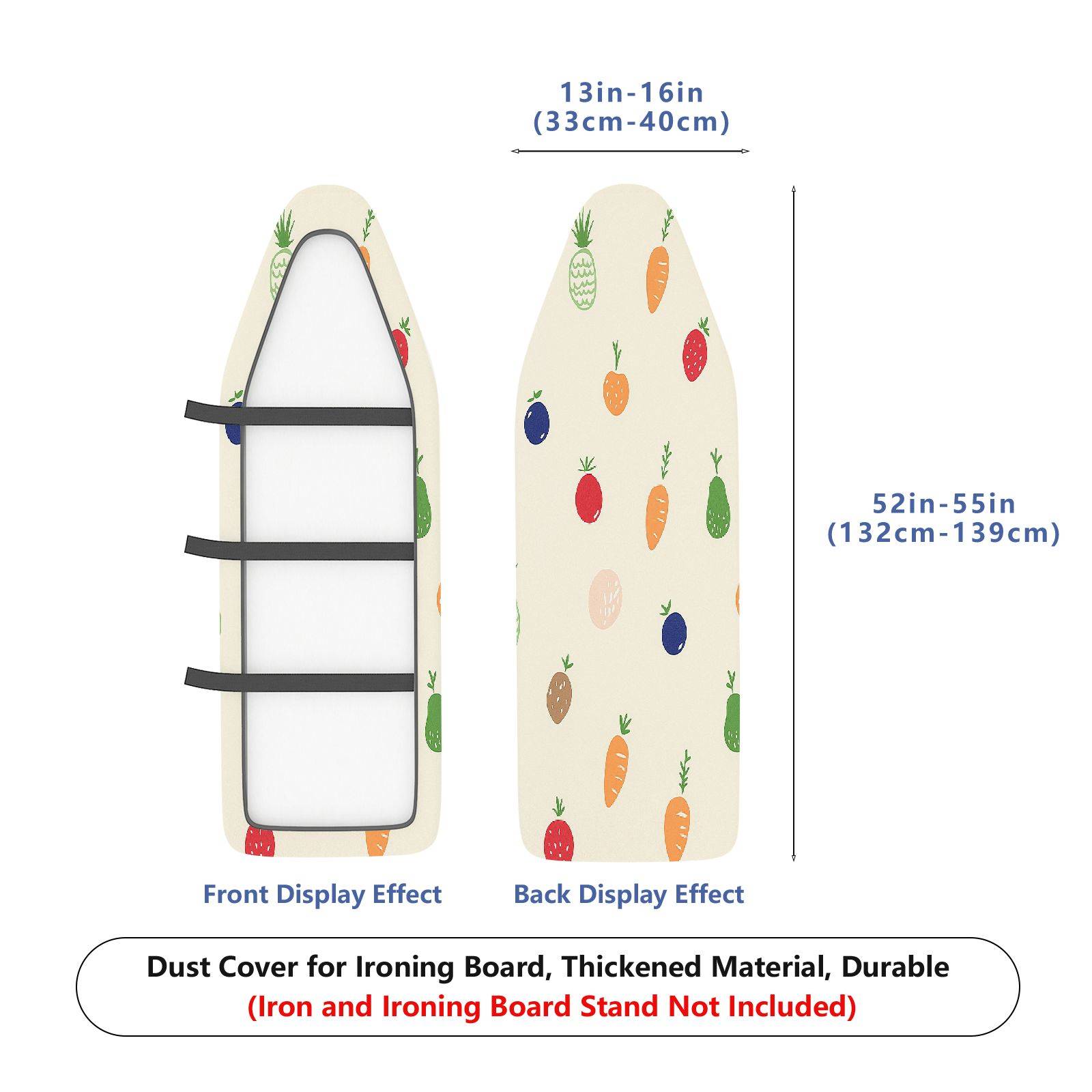 1-Piece Fruit Vegetable Pattern Colorful  Ironing Board Cover, Universal Size, Without Board