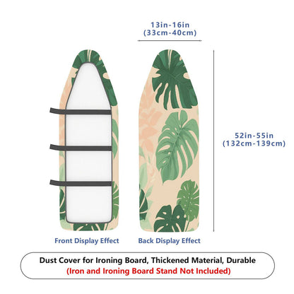 1-Piece Tropical Leaf Pattern Green Beige  Ironing Board Cover, Universal Size, Without Board