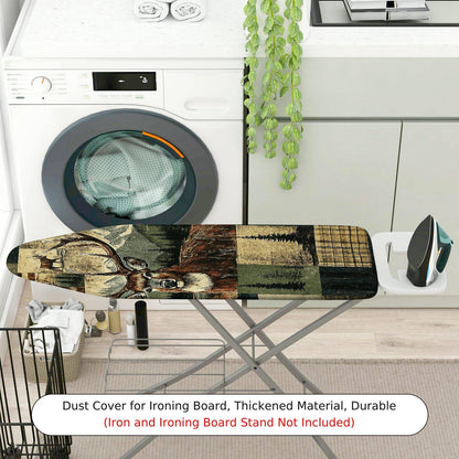 1-Piece Deer Forest Plaid  Ironing Board Cover, Universal Size, Without Board
