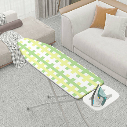 1-Piece Plaid Pattern Green Yellow Checks  Ironing Board Cover, Universal Size, Without Board