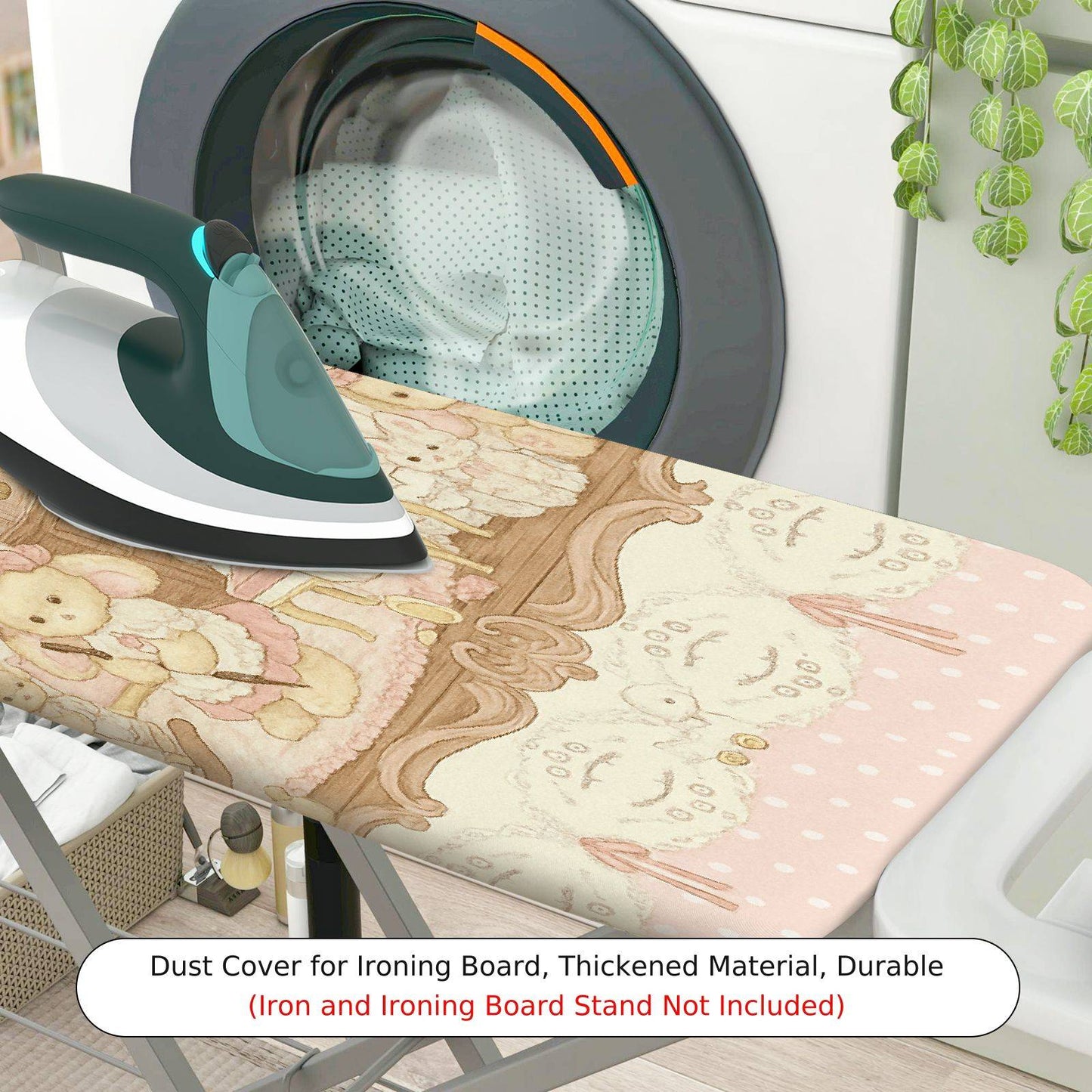 1-Piece Pink  Bear Cute  Ironing Board Cover, Universal Size, Without Board