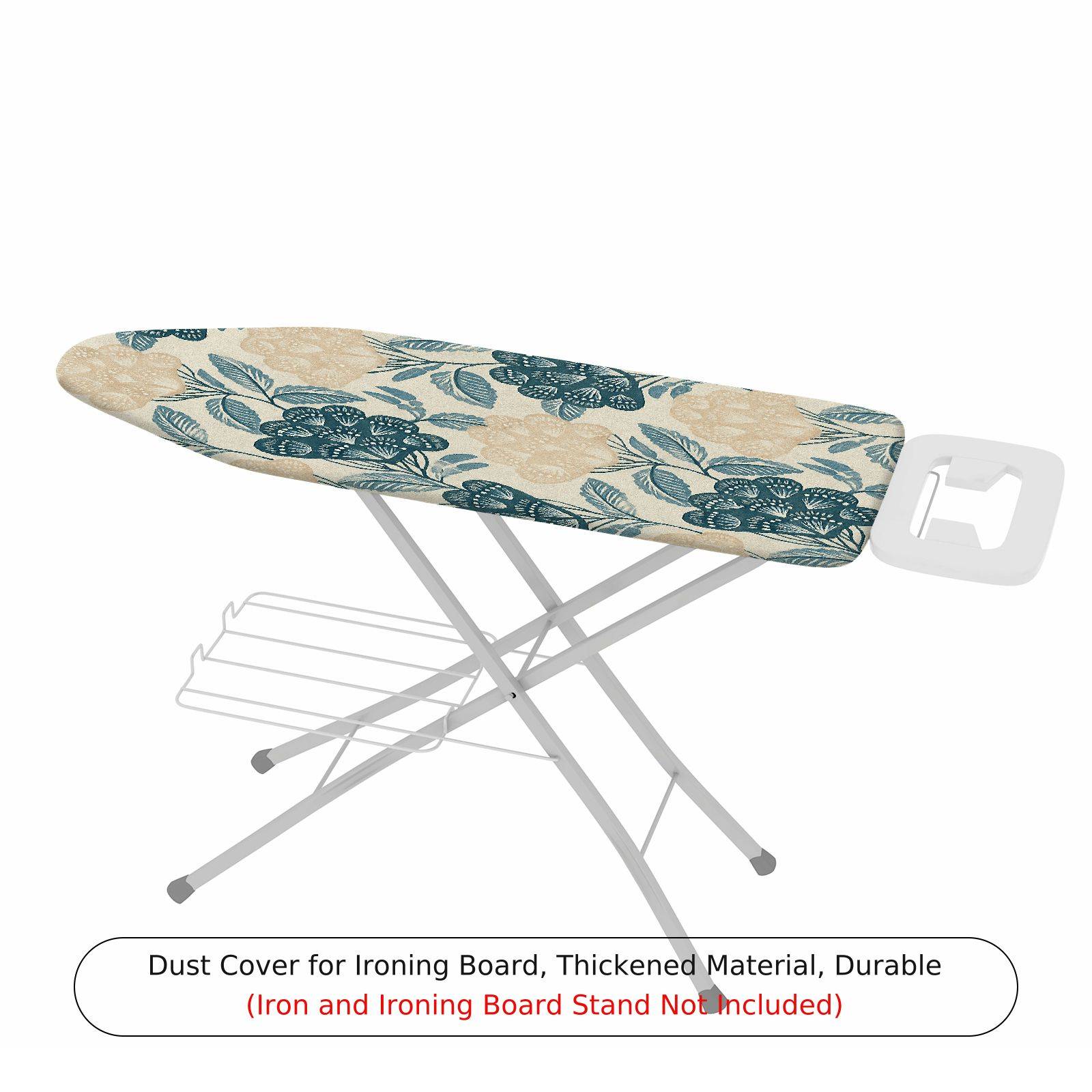 1-Piece Floral Leaf Beige Blue  Ironing Board Cover, Universal Size, Without Board