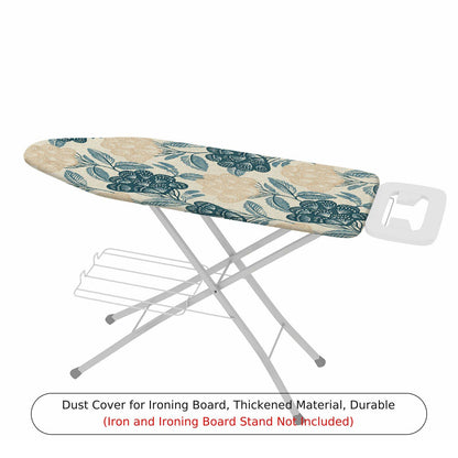 1-Piece Floral Leaf Beige Blue  Ironing Board Cover, Universal Size, Without Board