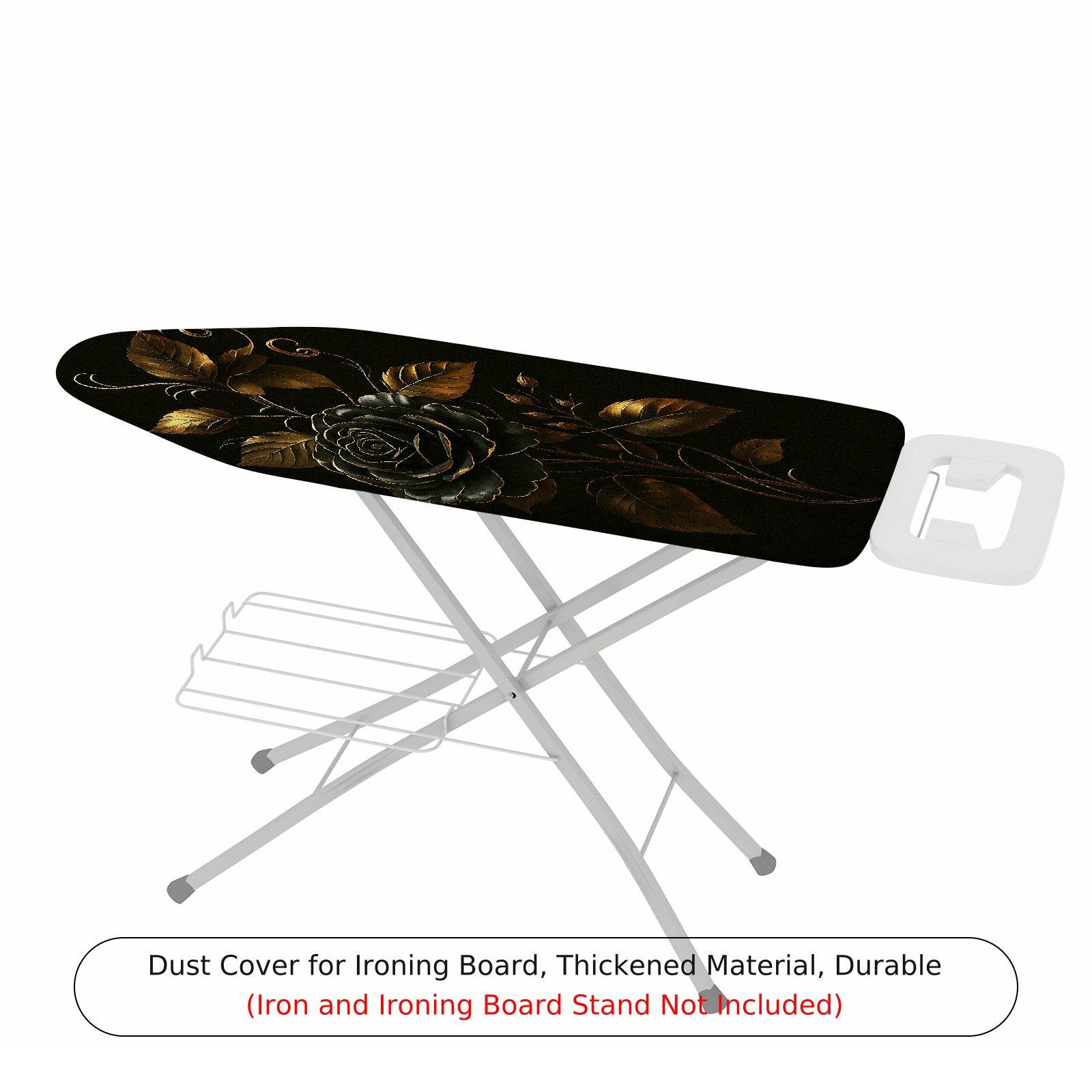 1-Piece Floral Elegant Black  Ironing Board Cover, Universal Size, Without Board