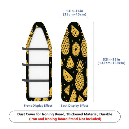 1-Piece Pineapple Fruit Pattern Black  Ironing Board Cover, Universal Size, Without Board