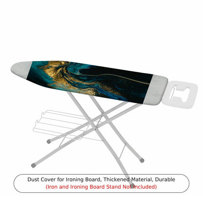 1-Piece Abstract Artistic Blue Gold  Ironing Board Cover, Universal Size, Without Board
