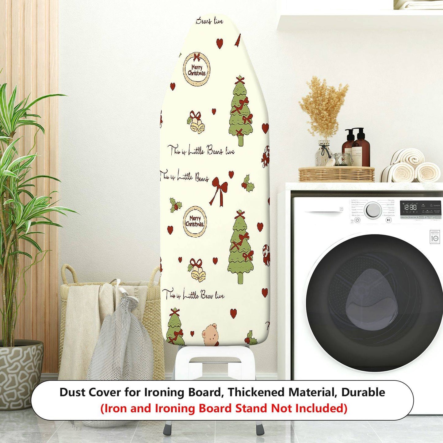 1-Piece Christmas Tree Merry Christmas Bow  Ironing Board Cover, Universal Size, Without Board