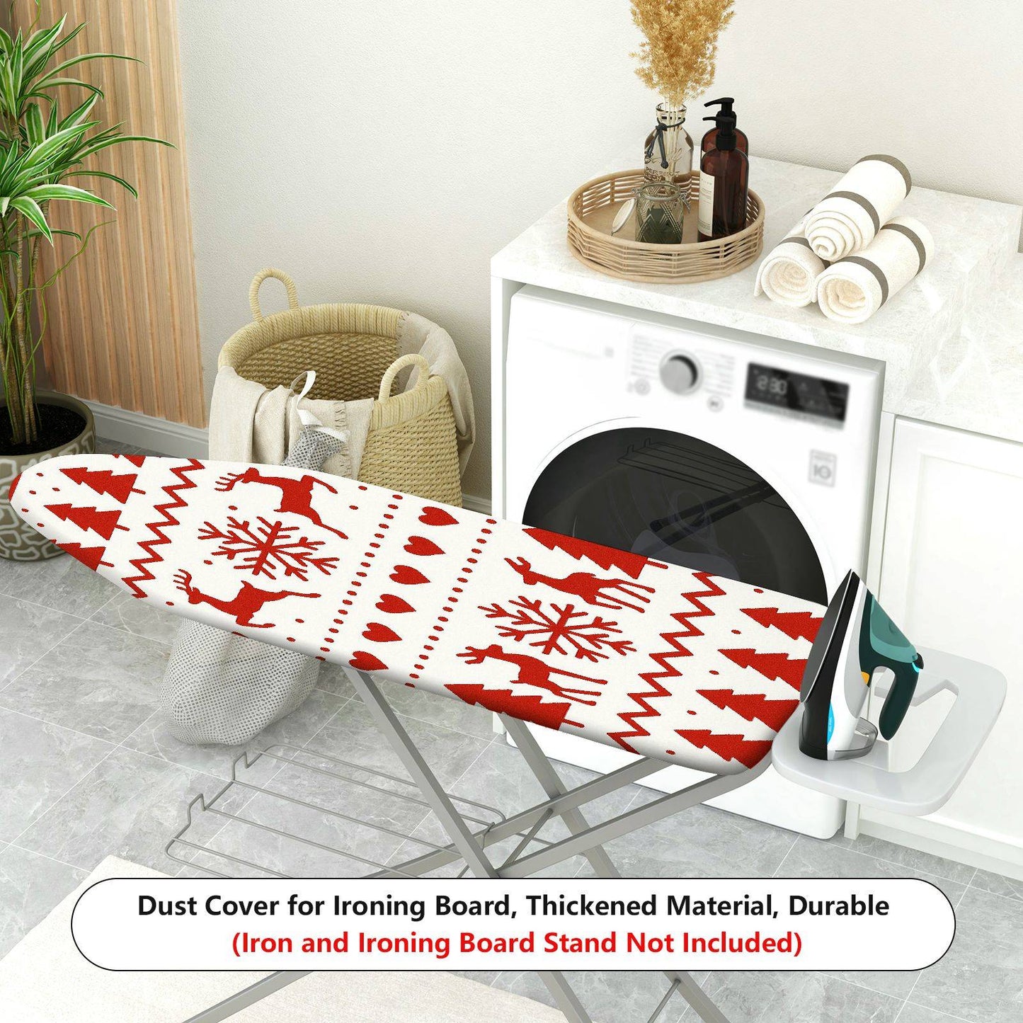 1-Piece Christmas Reindeer Snowflake  Ironing Board Cover, Universal Size, Without Board