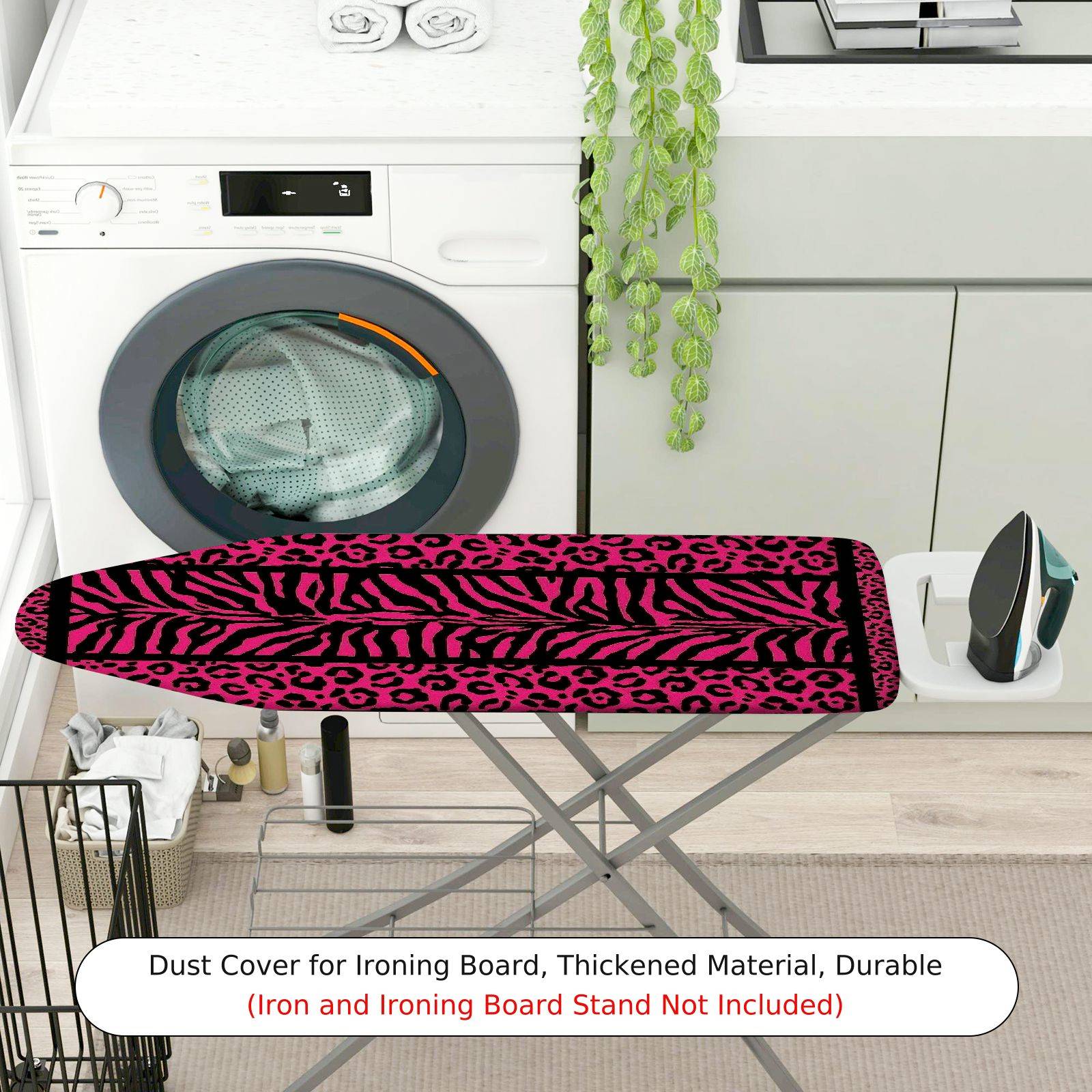 1-Piece Zebra Leopard Pink  Ironing Board Cover, Universal Size, Without Board