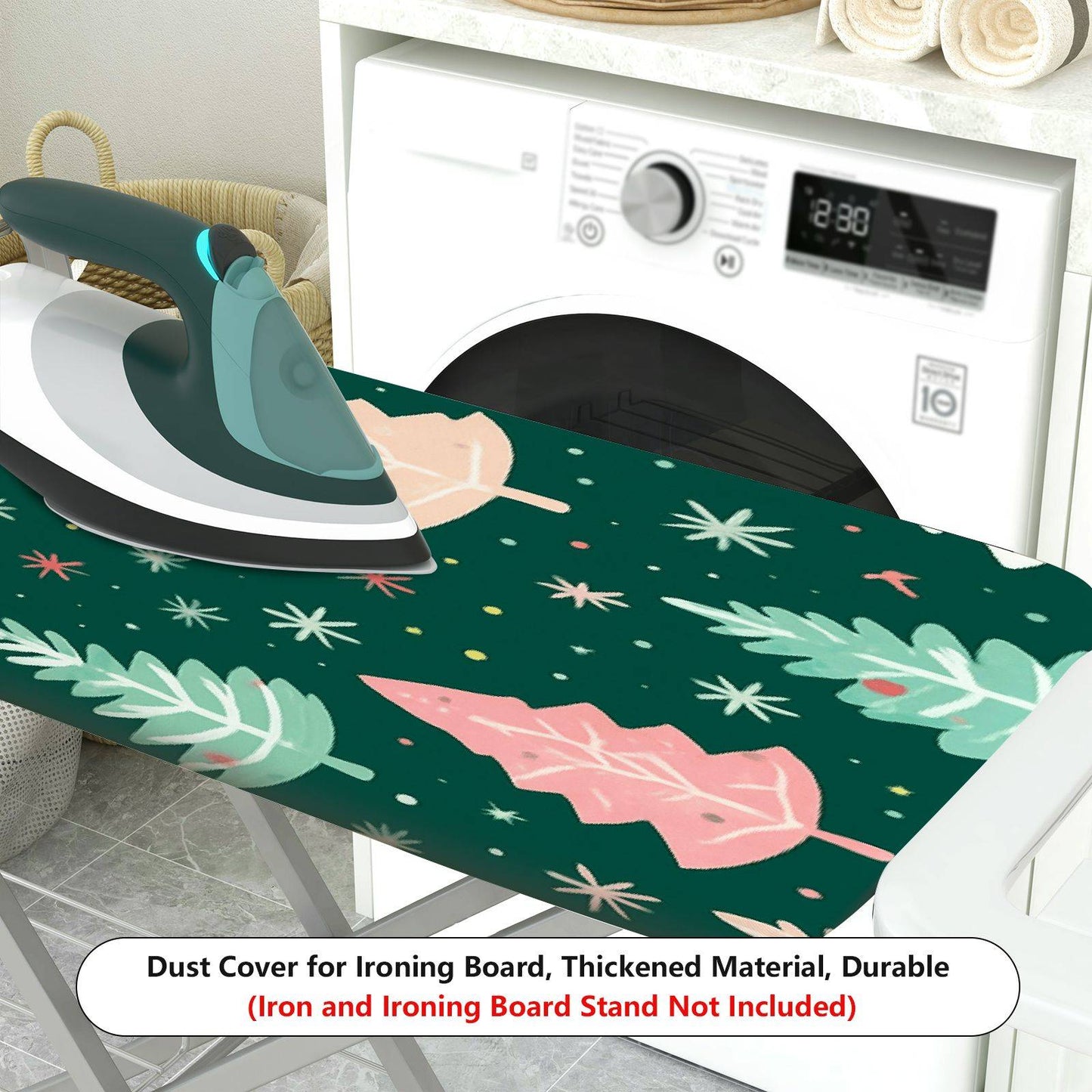 1-Piece Christmas Trees Forest Stars  Ironing Board Cover, Universal Size, Without Board