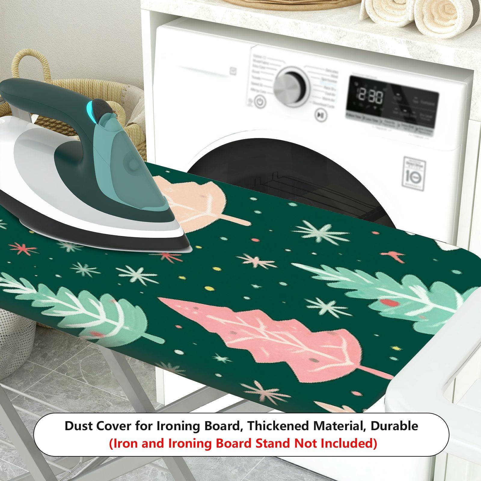 1-Piece Christmas Trees Forest Stars  Ironing Board Cover, Universal Size, Without Board